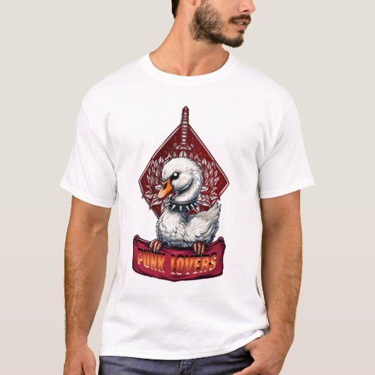 パンクスワン:羽の生えた反逆者。 Tシャツ (正面)