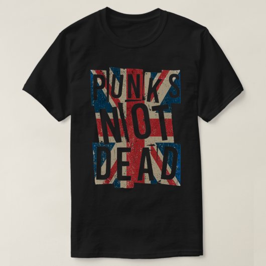 パンクスNot DeadヴィンテージUKロンドン国旗Punk Is N Tシャツ (デザイン正面)