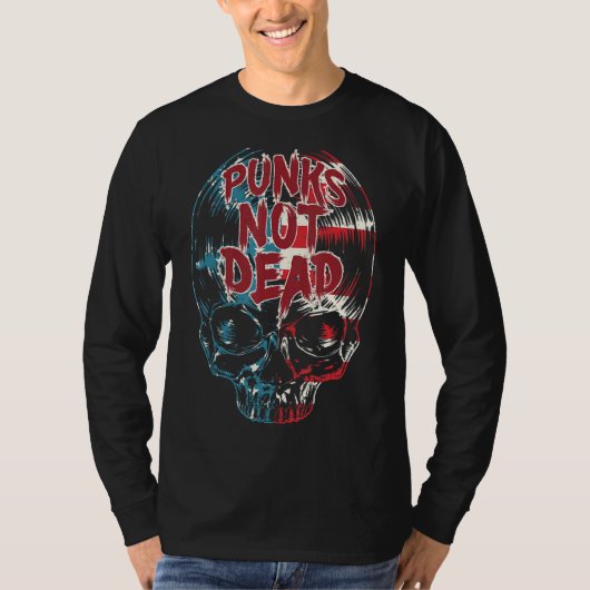 パンクスNot Dead Punk Rock Usa国旗Lpレコード Tシャツ (正面)