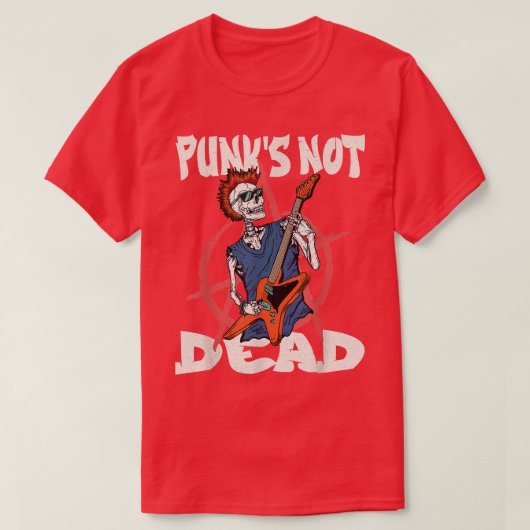 パンクズNot Dead Anarchy Skeleton Guitar Coヴィンテージ Tシャツ (デザイン正面)