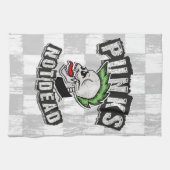 パンクノットデッドスカルモホークパンクロックロッカー キッチンタオル (横)