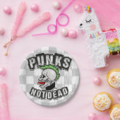 パンクノットデッドスカルモホークパンクロックロッカー ペーパープレート (パーティー)