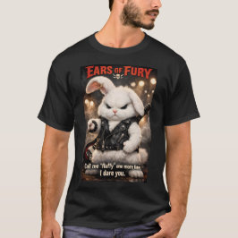 パンクバニー "フューリーの耳" 両面3Dバイカーアート Tシャツ