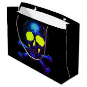 パンクパイレーツ幽霊スカルコバルト悪夢ブルー ラージペーパーバッグ (裏面アングル)