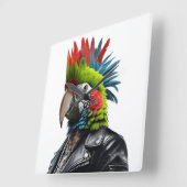 パンクパロット スクエア壁時計 (傾斜)