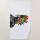 パンクパロット ビーチタオル (正面)