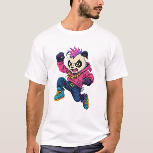 パンクパンダパワー Tシャツ (正面)
