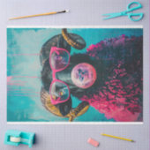 パンクピンクブラックヒツジ吹のバブルガムのデカップージ 薄葉紙 (クラフト)