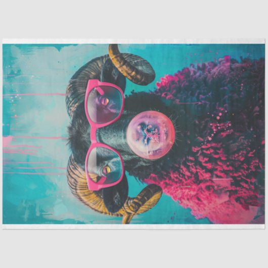 パンクピンクブラックヒツジ吹のバブルガムのデカップージ 薄葉紙 (正面)