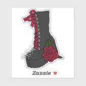 パンクブラックレッド漫画ブーツバラビニールステッカー シール (シート)