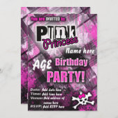 パンクプリンセスバースデーパーティー招待状 招待状 (正面/裏面)