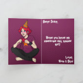 パンクマンガ10代のゲーマーガール14誕生日 カード (内部)