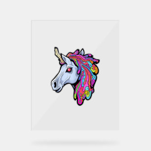 パンクユニコーンおもしろいアイロクールニックUnicornパンクロックM アクリルサイン