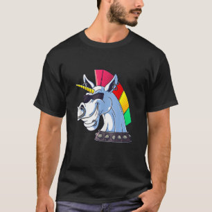 パンクユニコーンクールアイロンUnicorn Punk Rock Music Tシャツ