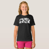 パンクロックのタイポグラフィーバナー Tシャツ (正面フル)