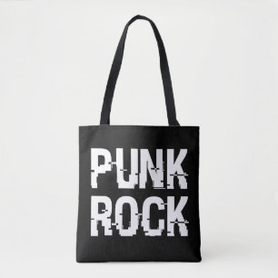 パンクロックのダストレスディストレスドタイポグラフィ トートバッグ