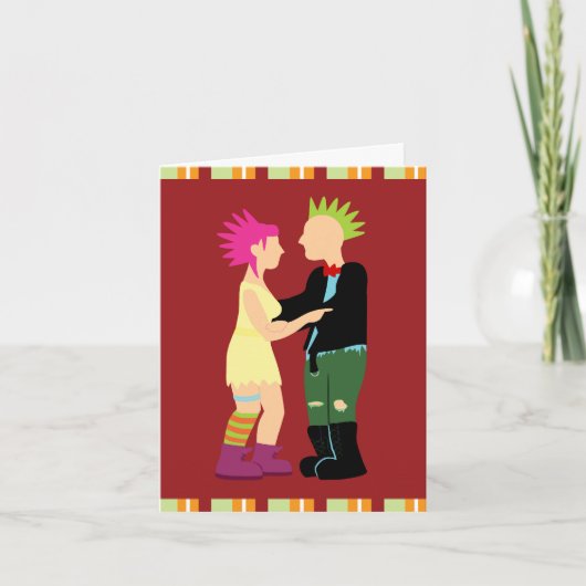 パンクロックの新郎新婦のサンキューカード サンキューカード (正面)