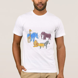 パンクロックの落書き #38 アフリカのサバンナ動物 Tシャツ