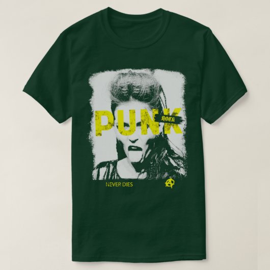 パンクロックは決して音楽を死なない Tシャツ (デザイン正面)