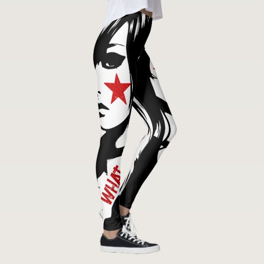 パンクロックカスタム引用文文字通りアートグラフィティ レギンス (右)