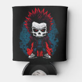 パンクロックグランジゾンビカラフルスカルクールデザイン 缶クーラー (正面)