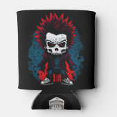 パンクロックグランジゾンビカラフルスカルクールデザイン 缶クーラー (裏面)