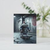 パンクロックゴシックスケートボードハムスター ポストカード (スタンド正面)