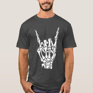 パンクロックスケルトン クールなロッカー ハロウィン メンズ レディース Tシャツ
