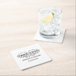 パンクロックタトゥーハンズトゥルーラブミニマリストスクエア スクエアペーパーコースター<br><div class="desc">パンクロックの雰囲気を持つこれらのミニマルな紙コースターは、花や物の多くない結婚式を好む誰にでも最適ファンシーである。彼らはシンプルトップに入れ墨の指を持つ黒と白の配色を持っている"TRUE LOVE"とタイプライターのスタイルフォントの下のカップルの名前と日付のスペルを綴る結婚。</div>