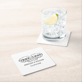 パンクロックタトゥーハンズトゥルーラブミニマリストスクエア スクエアペーパーコースター