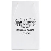 パンクロックタトゥーハンズトゥルーラブミニマリスト スモールペーパーバッグ (裏面)