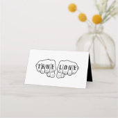 パンクロックタトゥーハンズトゥルーラブミニマリスト プレイスカード (裏面)