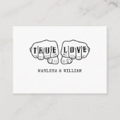 パンクロックタトゥーハンズミニマリストブラックとホワイト エンクロージャーカード (裏面)