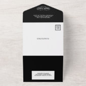 パンクロックタトゥーハンズミニマリストブラックとホワイト オールインワン招待状 (外側)