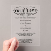 パンクロックタトゥーハンズミニマ結婚リスト アクリル招待状 (インサイチュ (ポータブル))