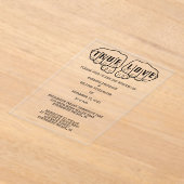 パンクロックタトゥーハンズミニマ結婚リスト アクリル招待状 (レイダウン)