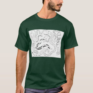 パンクロックデザイン#18ヘビonグリーン tシャツ