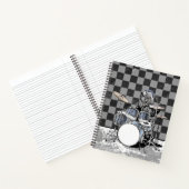 パンクロックドラマーベアードラムキットミュージシャンドラム ノートブック (内部)