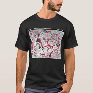 パンクロックドードル#3バンパイアCOLOR on Red Tシャツ