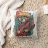パンクロックペキニーズ反逆犬 クッション (ブランケット)