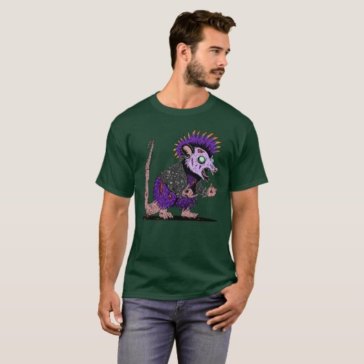 パンクロックポッサムゾンビ Tシャツ (正面フル)
