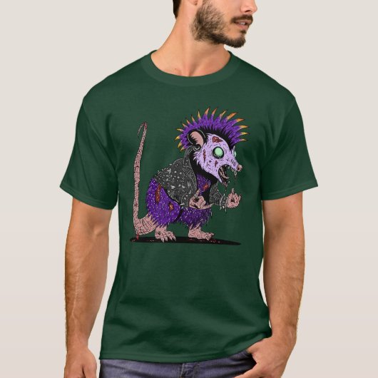 パンクロックポッサムゾンビ Tシャツ (正面)