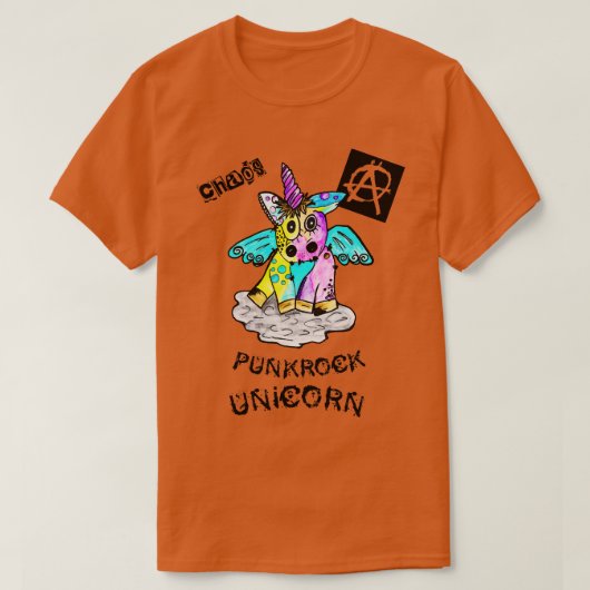 パンクロックユニコーンカオスコンサートフェスティバルアナキエ Tシャツ (デザイン正面)
