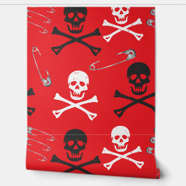 パンクロック安全ピンとスカルゴシック グランジ 壁紙