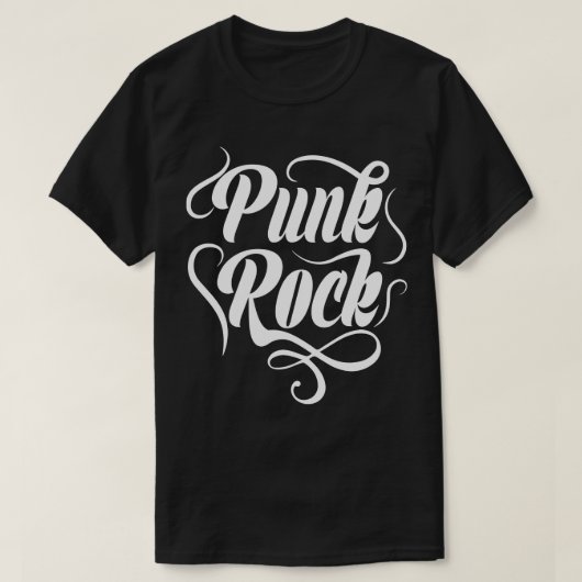 パンクロック文字タイポグラフィ Tシャツ (デザイン正面)
