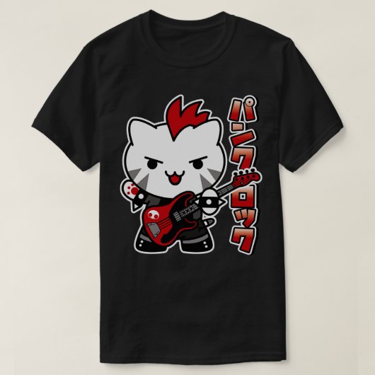 パンクロック猫 Tシャツ (デザイン正面)