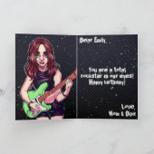 パンクロック10代のガールギター15誕生日 カード (内部)