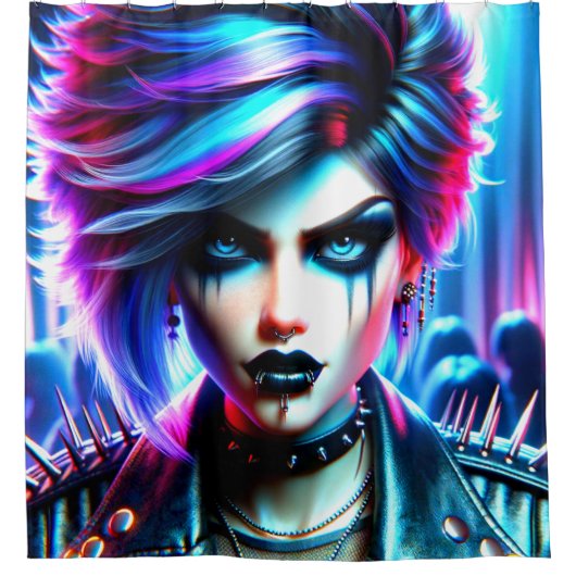 パンクロック シャワーカーテン (正面)