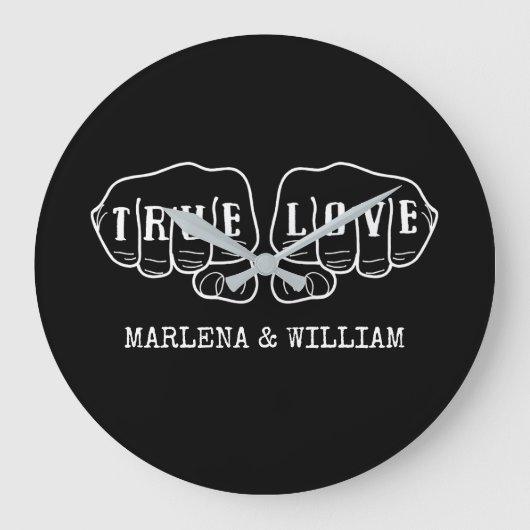 パンクロック・タトゥー・ハンズ真実の愛42周年  ラージ壁時計 (正面)