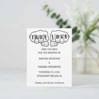 パンクロック タトゥー 手 ミニマル 結婚式 Save the Date